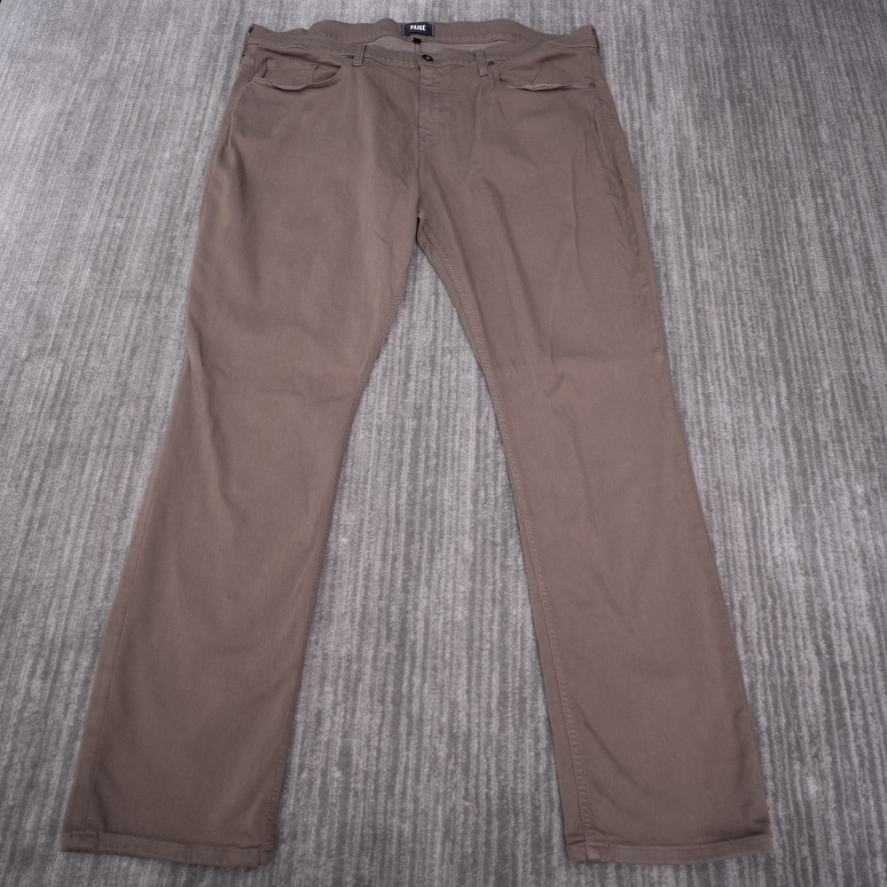 Paige Federal Pants Mens 44 Brown Excellent Slim Straight Transcend Trousers